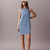 Abito a tubino in denim con scollo a V