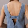 Abito a tubino in denim con scollo a V
