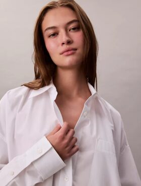 Abito camicia in cotone dalla vestibilità comoda