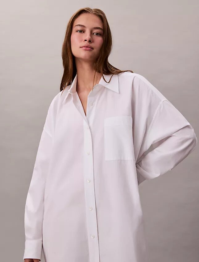 Abito camicia in cotone dalla vestibilità comoda Abito camicia in cotone dalla vestibilità comoda