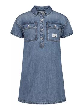 Abito camicia in denim da bambina