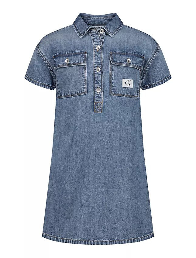 Abito camicia in denim da bambina Abito camicia in denim da bambina