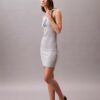 Abito canotta mini con logo in cotone a costine Abito canotta mini con logo in cotone a costine