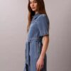 Abito chemisier in denim con cintura