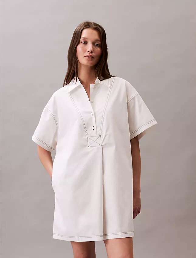 Abito chemisier mini in twill di cotone Abito chemisier mini in twill di cotone
