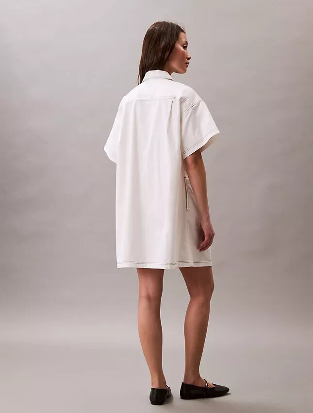 Abito chemisier mini in twill di cotone Abito chemisier mini in twill di cotone