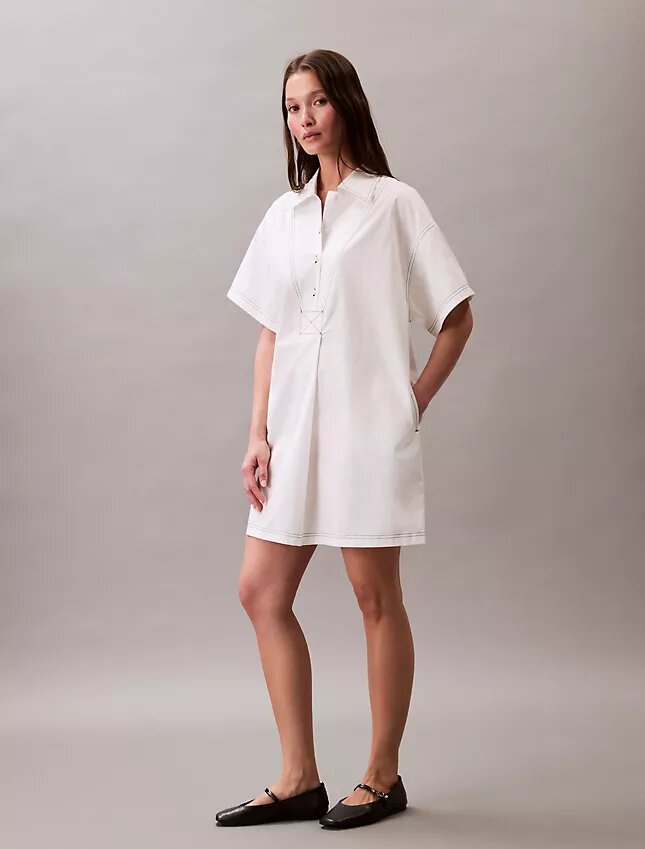 Abito chemisier mini in twill di cotone Abito chemisier mini in twill di cotone