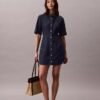 Abito in denim a maniche corte Abito in denim a maniche corte