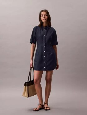 Abito in denim a maniche corte