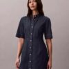 Abito in denim a maniche corte Abito in denim a maniche corte