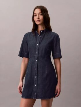 Abito in denim a maniche corte