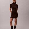 Abito maglione a coste in misto lana merino e lurex