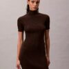 Abito maglione a coste in misto lana merino e lurex