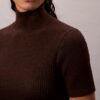 Abito maglione a coste in misto lana merino e lurex
