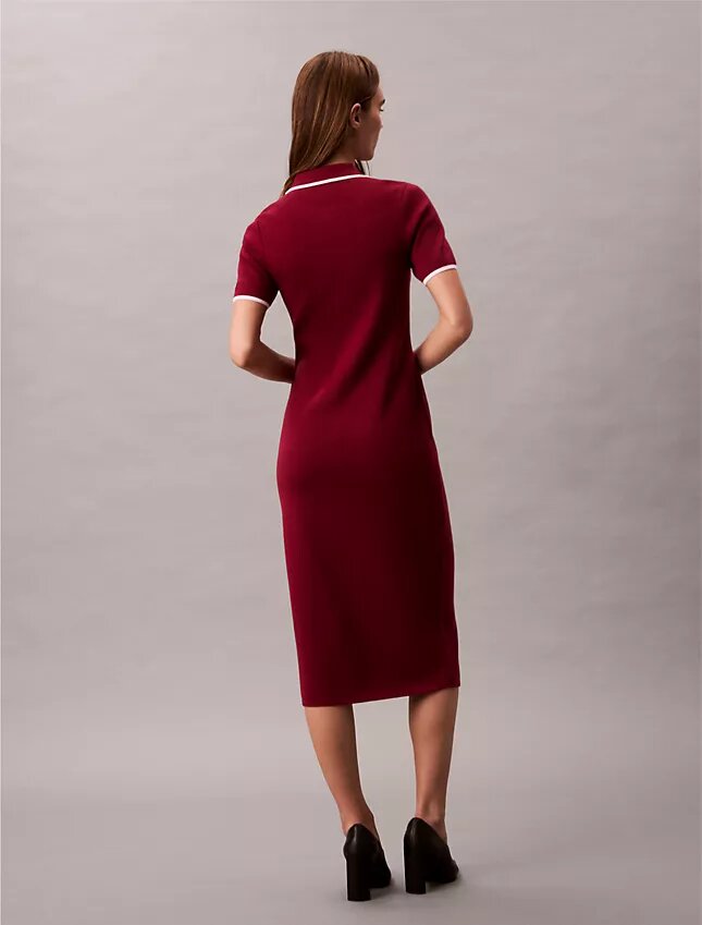 Abito midi con bordi a blocchi di colore Abito midi con bordi a blocchi di colore