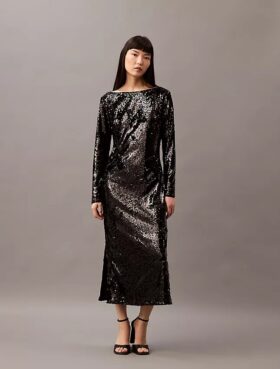 Abito midi con paillettes
