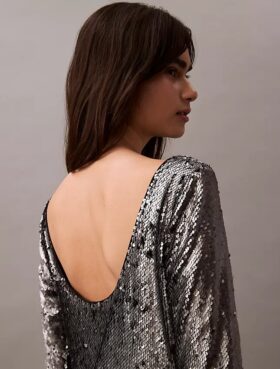 Abito midi con paillettes