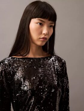 Abito midi con paillettes