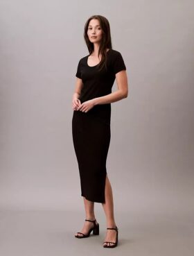 Abito midi in cotone raffinato