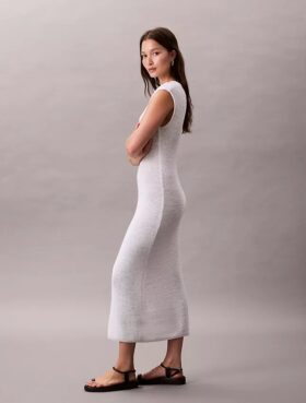 Abito midi in maglia senza maniche