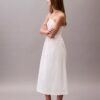 Abito midi in twill di cotone con scollo all’americana Abito midi in twill di cotone con scollo all’americana