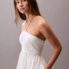 Abito midi in twill di cotone con scollo all’americana Abito midi in twill di cotone con scollo all’americana