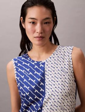 Abito midi in twill di viscosa stampato