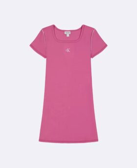 Abito mini a T-shirt da bambina con Monogram