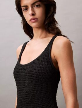 Abito mini con lavorazione a maglia