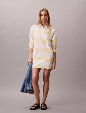 Abito mini polo a righe Varsity