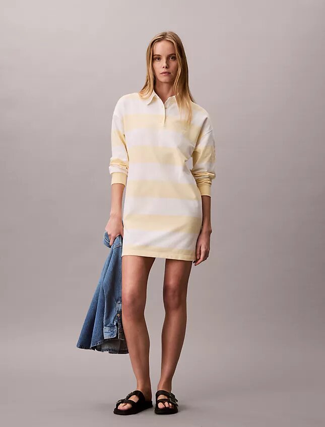 Abito mini polo a righe Varsity Abito mini polo a righe Varsity