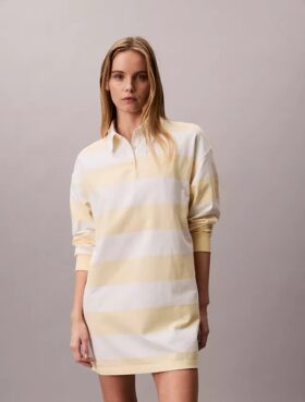 Abito mini polo a righe Varsity