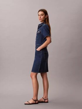 Abito mini trucker in Denim