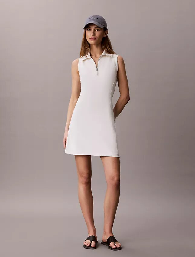Abito senza maniche in French Terry con zip a 1/4 Abito senza maniche in French Terry con zip a 1/4