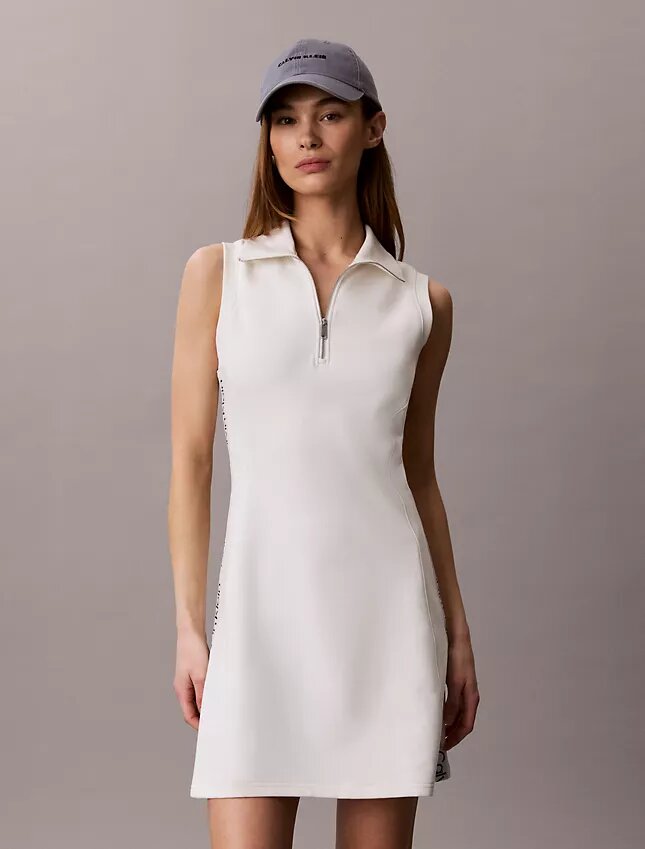 Abito senza maniche in French Terry con zip a 1/4 Abito senza maniche in French Terry con zip a 1/4