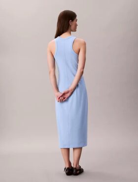 Abito senza maniche midi con logo Calvin Klein