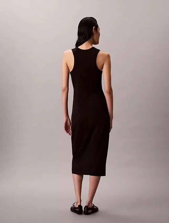Abito senza maniche midi con logo Calvin Klein Abito senza maniche midi con logo Calvin Klein
