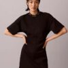 Abito T-shirt in interlock a costine con logo Abito T-shirt in interlock a costine con logo