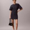 Abito T-shirt in interlock a costine con logo Abito T-shirt in interlock a costine con logo