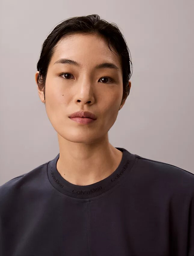 Abito T-shirt in interlock a costine con logo Abito T-shirt in interlock a costine con logo