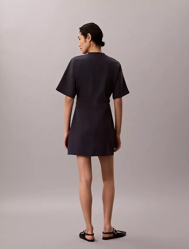 Abito T-shirt in interlock a costine con logo Abito T-shirt in interlock a costine con logo