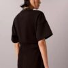 Abito T-shirt in interlock a costine con logo Abito T-shirt in interlock a costine con logo
