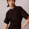 Abito T-shirt in interlock a costine con logo Abito T-shirt in interlock a costine con logo