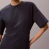 Abito T-shirt in interlock a costine con logo Abito T-shirt in interlock a costine con logo