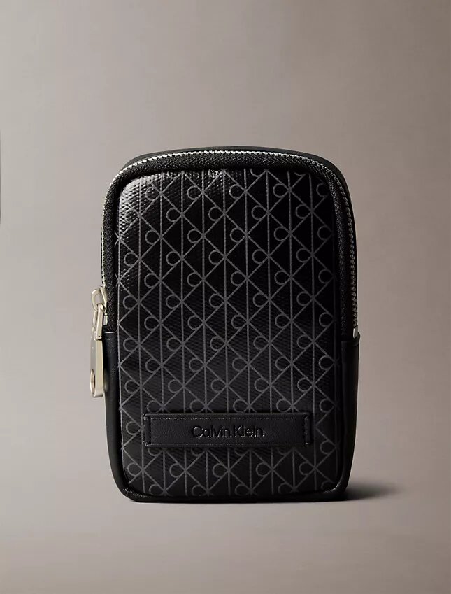 Astuccio con cerniera e logo Emblem su tutta la superficie Astuccio con cerniera e logo Emblem su tutta la superficie