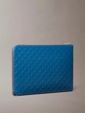 Astuccio con cerniera e logo Emblem su tutta la superficie