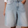 Bermuda in Denim con logo Bermuda in Denim con logo