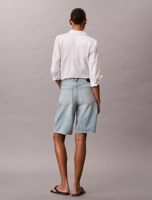 Bermuda in Denim con logo Bermuda in Denim con logo