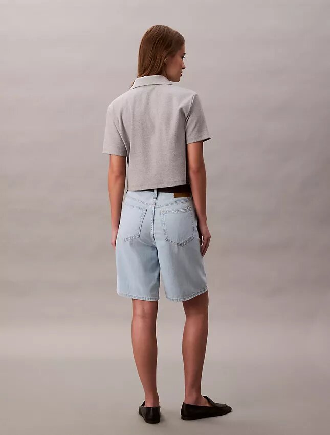 Bermuda in Denim misto lino dal taglio morbido Bermuda in Denim misto lino dal taglio morbido