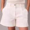 Bermuda in twill di cotone Cotton Stretch con pieghe Bermuda in twill di cotone Cotton Stretch con pieghe